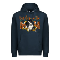 Navy western border collie mom Premium Hoodie - texasbilliewilder