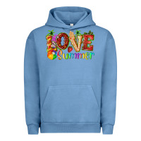 Pigment Pebble Blue love summer with strawberry Urban Hoodie - texasbilliewilder