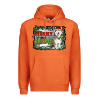Carrot merry and bright husky farm  background Premium Hoodie - RanaPortraitStore