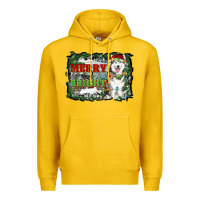 Lemon merry and bright husky farm  background Premium Hoodie - RanaPortraitStore