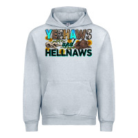 Heather Grey yeehaws and hellnaws Urban Hoodie - Zillion Design Studio
