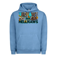 Pigment Pebble Blue yeehaws and hellnaws Urban Hoodie - Zillion Design Studio