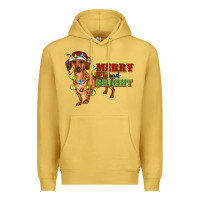 Antique Gold merry and bright dachshund Premium Hoodie - RanaPortraitStore