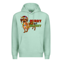 Seafoam merry and bright dachshund Premium Hoodie - RanaPortraitStore