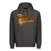 Smoke merry and bright dachshund Premium Hoodie - RanaPortraitStore