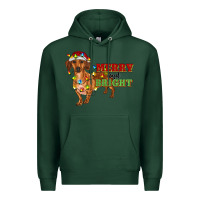 Sports Green merry and bright dachshund Premium Hoodie - RanaPortraitStore