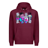 Burgundy hippopotamus coffee cups Premium Hoodie - Zillion Design Studio