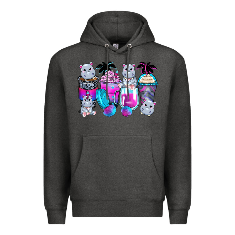 Hippopotamus Coffee Cups Premium Hoodie by Zillion Design Studio | Teevron