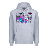 Heather Grey hippopotamus coffee cups Premium Hoodie - Zillion Design Studio