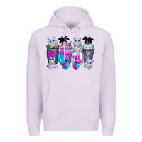 Lilac hippopotamus coffee cups Premium Hoodie - Zillion Design Studio