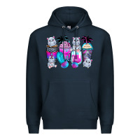 Navy hippopotamus coffee cups Premium Hoodie - Zillion Design Studio