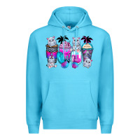 Ocean Blue hippopotamus coffee cups Premium Hoodie - Zillion Design Studio