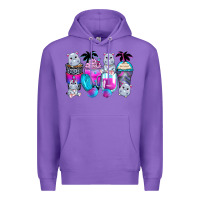 Purple hippopotamus coffee cups Premium Hoodie - Zillion Design Studio