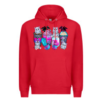 Red hippopotamus coffee cups Premium Hoodie - Zillion Design Studio