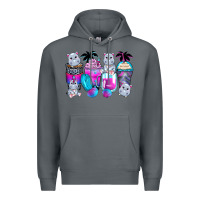 Rock hippopotamus coffee cups Premium Hoodie - Zillion Design Studio