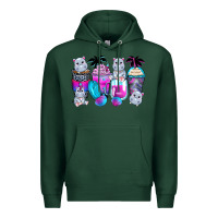 Sports Green hippopotamus coffee cups Premium Hoodie - Zillion Design Studio