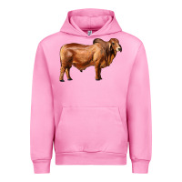 Fuchsia Pink brahman bull Urban Hoodie - RanaPortraitStore