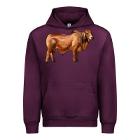 Mauve Wine brahman bull Urban Hoodie - RanaPortraitStore