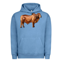 Pigment Pebble Blue brahman bull Urban Hoodie - RanaPortraitStore