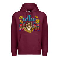 Burgundy western collie mom Premium Hoodie - texasbilliewilder