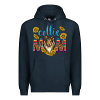 Navy western collie mom Premium Hoodie - texasbilliewilder