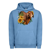 Brahman Bull With Sunflowers Urban Hoodie | Teevron