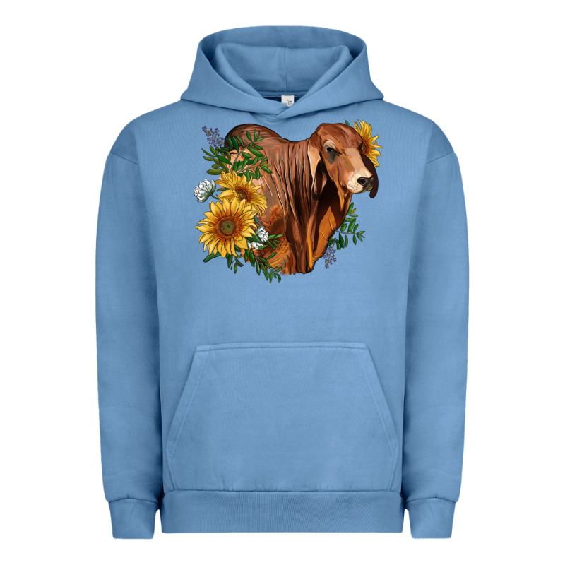 Brahman Bull With Sunflowers Urban Hoodie by RanaPortraitStore | Teevron