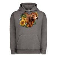 Pigment Tornado brahman bull with sunflowers Urban Hoodie - RanaPortraitStore
