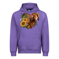 Tulip brahman bull with sunflowers Urban Hoodie - RanaPortraitStore