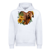 White brahman bull with sunflowers Urban Hoodie - RanaPortraitStore