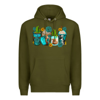 Army Green gemstone coffee cups Premium Hoodie - Zillion Design Studio
