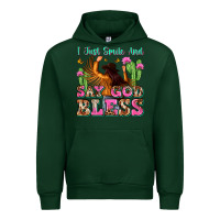 Forest Green i just smile and say god bless Urban Hoodie - Zillion Design Studio