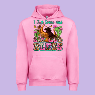 I Just Smile And Say God Bless Urban Hoodie Designed By Zillion Design Studio