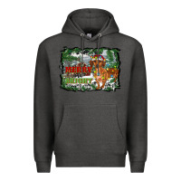 Charcoal Heather merry and bright  dachshund with farm Premium Hoodie - RanaPortraitStore
