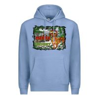 Colony Blue merry and bright  dachshund with farm Premium Hoodie - RanaPortraitStore