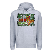 Heather Grey merry and bright  dachshund with farm Premium Hoodie - RanaPortraitStore