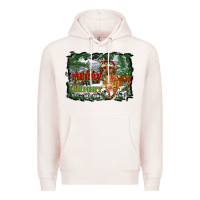 Pale Pink merry and bright  dachshund with farm Premium Hoodie - RanaPortraitStore