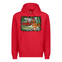 Red merry and bright  dachshund with farm Premium Hoodie - RanaPortraitStore