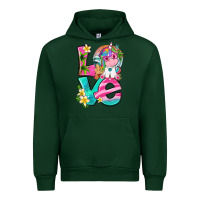 Forest Green love summer unicorn Urban Hoodie - texasbilliewilder
