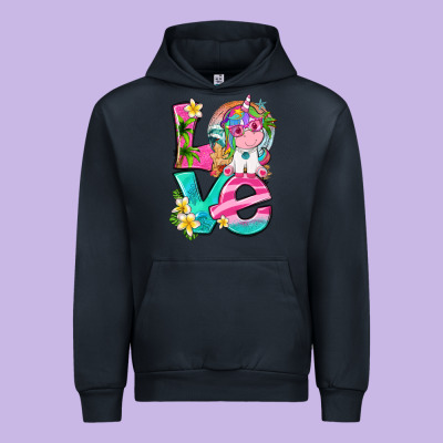 Love Summer Unicorn Urban Hoodie Designed By Texasbilliewilder