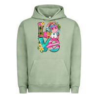 Pigment Oil Green love summer unicorn Urban Hoodie - texasbilliewilder