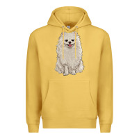 Antique Gold white pomeranian Premium Hoodie - RanaPortraitStore