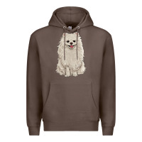 Coffee white pomeranian Premium Hoodie - RanaPortraitStore