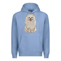 Colony Blue white pomeranian Premium Hoodie - RanaPortraitStore