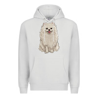 Dove Grey white pomeranian Premium Hoodie - RanaPortraitStore