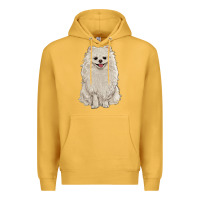 Mustard white pomeranian Premium Hoodie - RanaPortraitStore