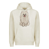 Oatmeal Heather white pomeranian Premium Hoodie - RanaPortraitStore