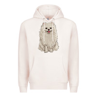 Pale Pink white pomeranian Premium Hoodie - RanaPortraitStore