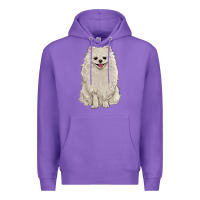 Purple white pomeranian Premium Hoodie - RanaPortraitStore
