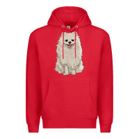 Red white pomeranian Premium Hoodie - RanaPortraitStore